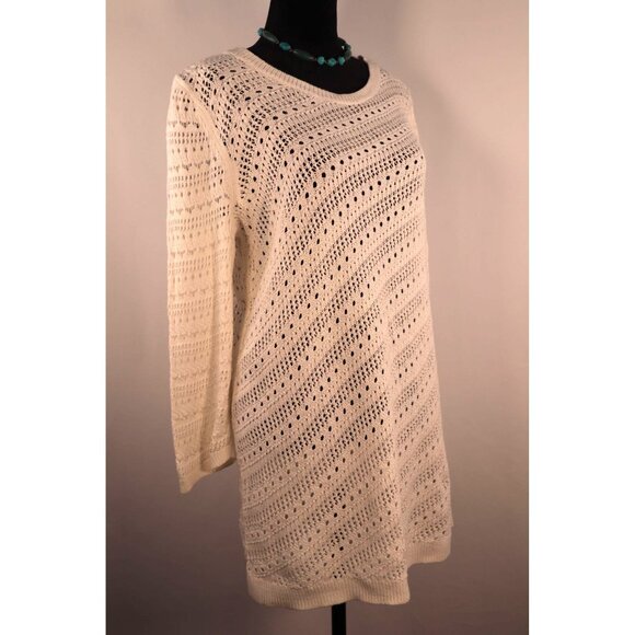 Talbots Women's Ivory Crochet Sweater Size X - Picture 2 of 13